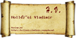 Hollósi Vladimir névjegykártya